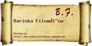 Barinka Filoména névjegykártya